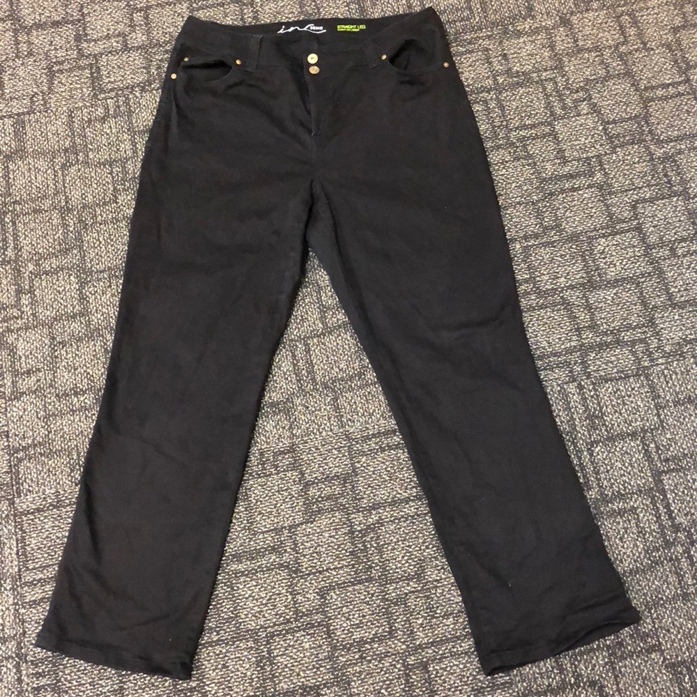 Women’s INC Straight Leg Curvy Fit Black Jean-14